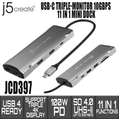 J5 JCD397 type-C 11in1 triple